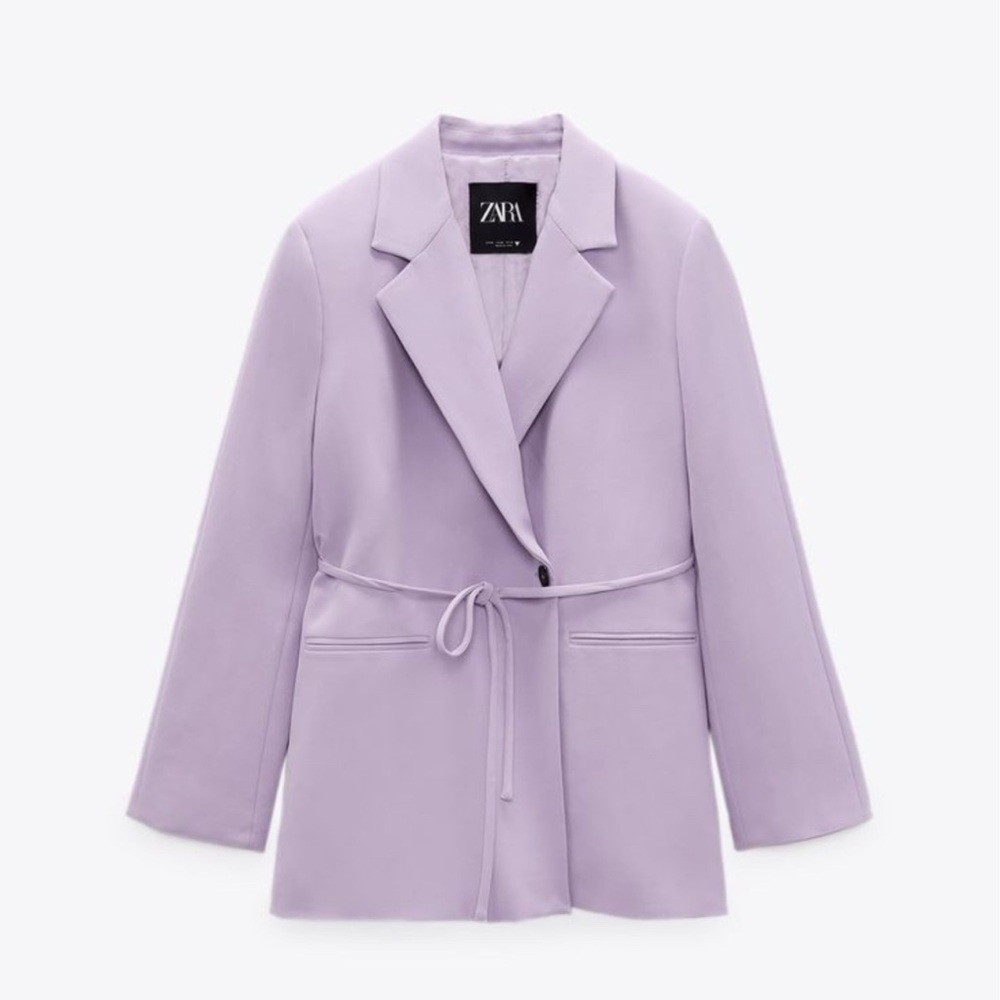 Zara Lilac Belted Blazer